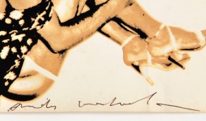 Closeup of Andy Warhol’s signature.